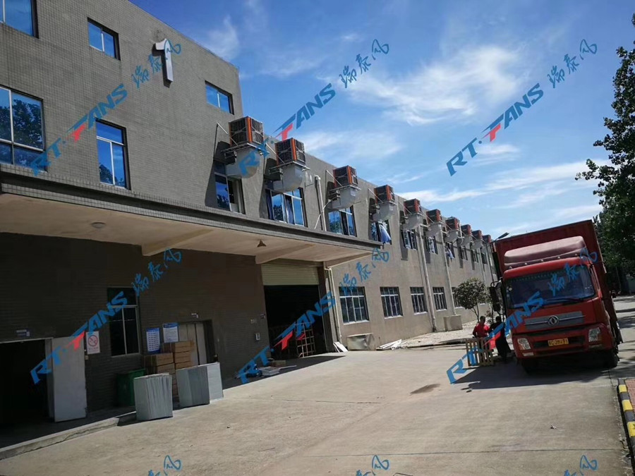 祝贺柳州某液压公司厂房降温扇机组合降温设备顺利进场