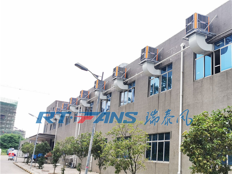 广西欧昌公司扇机组合通风降温模式为柳工液压厂夏日送清凉！